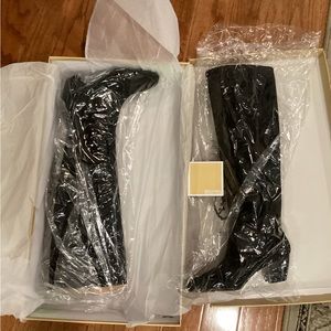 MICHAEL KORS Avery Black Suede Knee High Boots : Size 6.5: NWT
